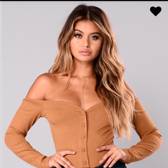 Off Shoulder Bodysuit - Mustard - Picture 5 of 9